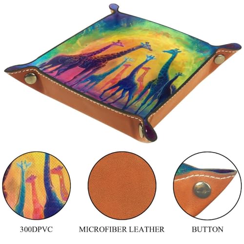 Giraffes and Rainbows Dice Tray Dice Rolling Tray Folding Dice Holder for Dice Games, Like RPG, DND and Other Table Games - color: Multi 13