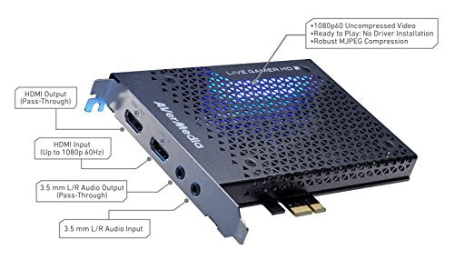 AVerMedia Live Gamer HD 2 - PCIe Internal Game Capture Card, HDMI and 3.5 mm, PassThrough, Ultra Low Latency,1080p60 Uncompressed Streaming Technology for PS4, Xbox, Switch Live Gamer - (GC570)