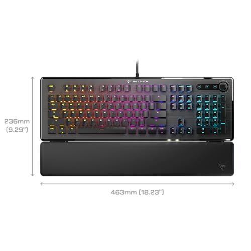 Turtle Beach Vulcan II Full-Size Mechanical RGB Gaming Keyboard | Titan Mechanical Switches, Customizable RGB Keys, Detachable Palm Rest, Media Controls, Aluminum Top Plate, Numpad, Black - color: Black