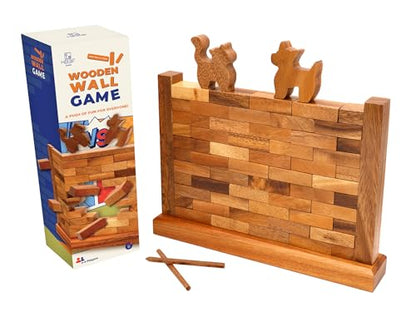 BSIRI Wooden Brick Wall Balancing Game | With Characters, Classic Brick Board Games - style: The Wall Game