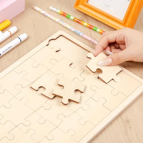 Mr. Pen- Blank Wooden Puzzle, 100 Pieces, 14.2" x 10.6" | Wooden Blank Puzzles to Draw on - size: 100 pcs, 14.2" x 10.6"