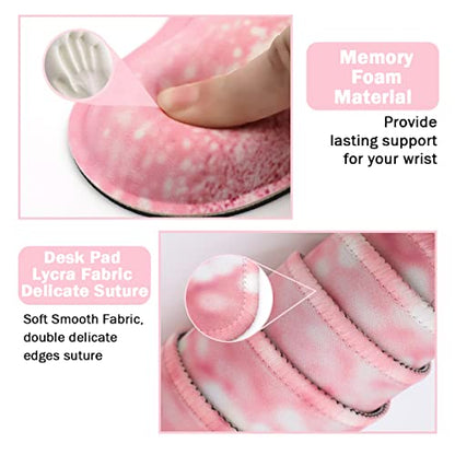 Large Mouse Pad and Keyboard Wrist Rest, Desk Pad for Keyboard and Mouse, 4-in-1 Large Gaming Mouse Pad with Wrist Support, Desk Mat for Home Office Study Game-Pink Stay Positive - color: Pink Stay Positive