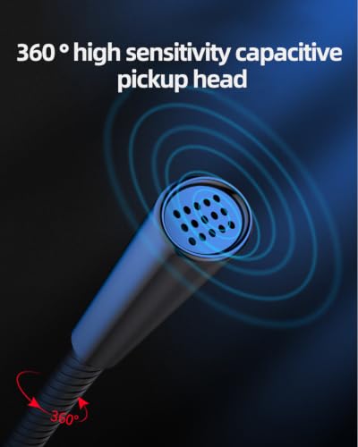 USB Microphone for Streaming, 360° Omnidirectional Condenser Mic with Noise Canceling, Adjustable Gooseneck, Plug & Play for Gaming Podcast Conference Recording Teaching Compatible with PC Laptop