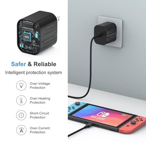 Switch 2 Charger - 60w Charger for Nintendo Switch 2/1，20V 3A PD3.0 Fast Charging Power Supply with 6.6FT USB C Cord Compatible with Switch/OLED/Lite/Steam Deck - Support 4K TV Mode