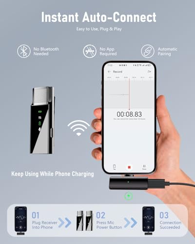 Pro 4 Wireless Lavalier Lapel Microphone System for iPhone Android Phone PC Laptop with USB C/Lightning, 48KHz 24Bit, 30H Battery,Reverb,Noise Cancelling for Video Recording Podcast Stream Vlog - style: 4TX+1RX+Charging Case