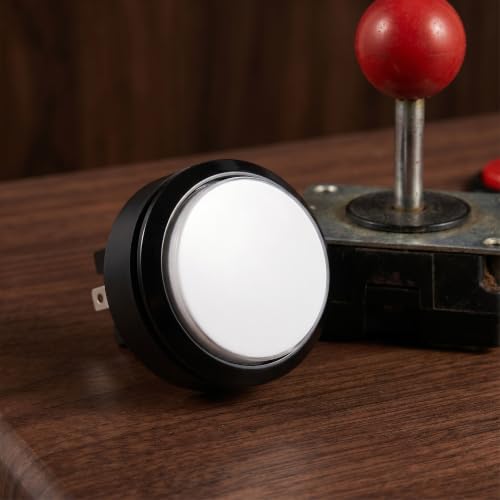 SECFOU 5pcs Round LED Illuminated Push Button Switch for Arcade Machine and Control Panel, 60mm Plastic Metal Momentary Button with Easy Installation for Home Arcade Projects and Quick