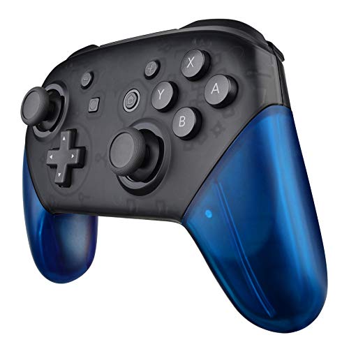 eXtremeRate Transparent Blue Replacement Handle Grips for Nintendo Switch Pro Controller, DIY Hand Grip Shell for Nintendo Switch Pro - Controller NOT Included - color: Clear Blue