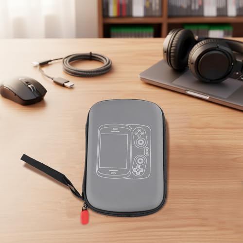 Flannel Hard Carry Case for Anbernic RG Slide Compact 17.1x11.2x4cm Grey Protective Storage for Csole and Charger Accessories for Gamers on