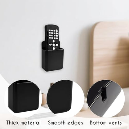 2 PCS Remote Control Holder Wall Mount, TV Air Conditioner Remote Control Holder, Self Adhesive Pen Holder Organizers and Accessories for Home Office School, Black - color: Set of 2-Black