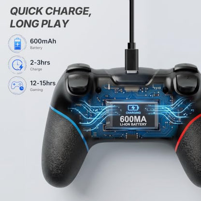 Diswoe Wireless Pro Controller for Switch 1/Switch 2/Lite/OLED/PC | Hall Effect Trigger & Joystick, Anti-Drift Remote with One-Key Wake-up, Zero Latency, Turbo, Dual Vibration, Ergonomic Design - color: black