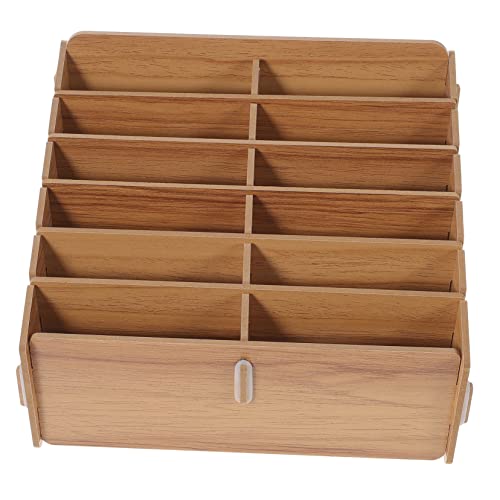 ULTECHNOVO Multi-Grid Card Sorting Storage Box Portable Wooden Card Organizer for Games Dividers for Easy Sorting and Storage
