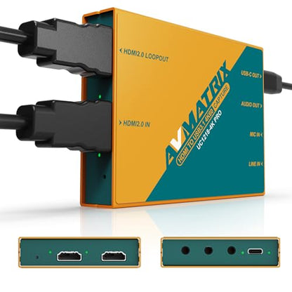 SDI/HDMI to USB3.0 Video External Capture Card for Streaming, Uncompressed (YUY2) 1080P60 Play and Pluy for Church Live Streaming Tele-Conference Tele-Education (UC1218-4K PRO)