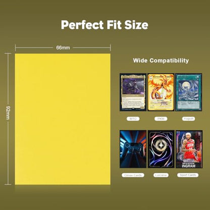 Lightning Yellow Dual Matte Card Sleeves, Katomula Card Sleeves for MTG, Standard Card Sleeve for MTG, PKM, Flesh & Blood - color: Lightning Yellow