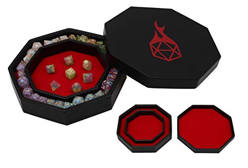 Forged Dice Co. Dice Arena Rolling Tray and Storage Compatible with Any dice Game, D&D and RPG Gaming - color: Red