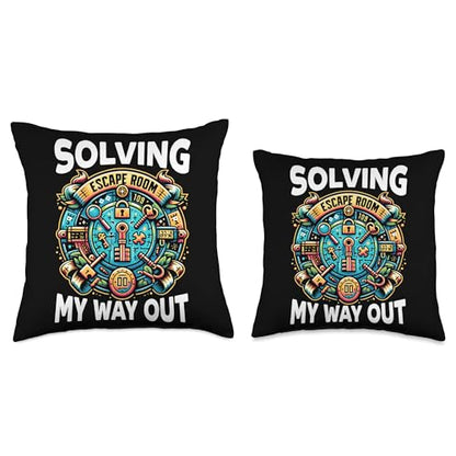 Escape Room Roomescape Puzzle Room Exit Game Throw Pillow - size: 18x18