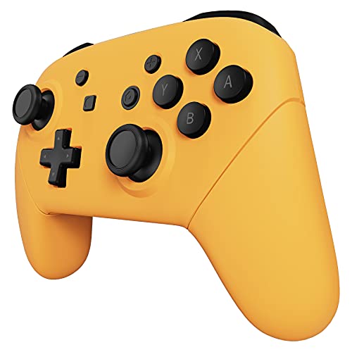 eXtremeRate Caution Yellow Faceplate Backplate Handles for Nintendo Switch Pro Controller, Soft Touch DIY Replacement Grip Housing Shell Cover for Nintendo Switch Pro - Controller NOT Included - color: Caution Yellow