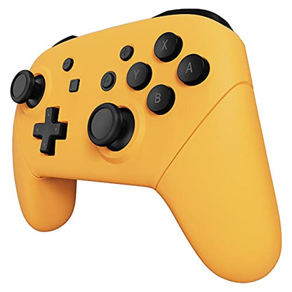 eXtremeRate Caution Yellow Faceplate Backplate Handles for Nintendo Switch Pro Controller, Soft Touch DIY Replacement Grip Housing Shell Cover for Nintendo Switch Pro - Controller NOT Included - color: Caution Yellow