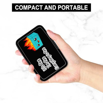Card Holder Credit Cards Holder for Women RFID wallet women Business Card Holder Wallet Mini Aluminum Card Wallet RFID Blocking Slim Metal Hard Card for Women, Art Dumpster - color: Art Dumpster