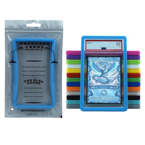 PSA Slab Guard Bumper for Standard PSA Graded Cards | Strong TPU, Exact Fit, Snap Tight Protection | Shock Absorption | Matte Finish PSA Slab Guard Protector (Light Blue) - color: Light Blue