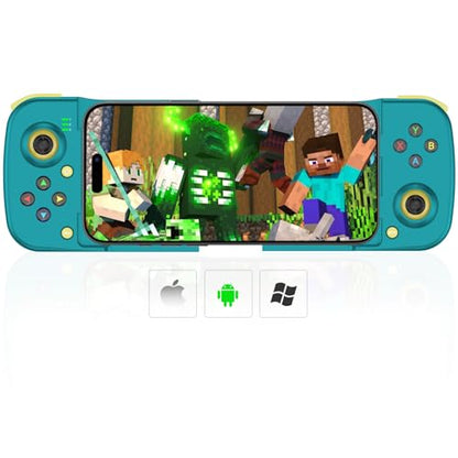 Megadream Mobile Game Controller Gamepad for iPhone iOS Android PC: Works with iPhone 16/15/14/13/12/11, iPad, Samsung Galaxy, TCL, Tablet, Call of Duty, Apex Legends - Directly Play (Blue) - color: Blue