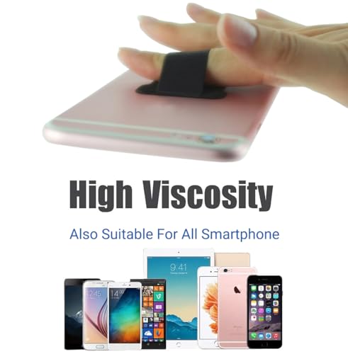 Universal Phone Grip for Smartphones - Phone Holder for Hand for Back of Phone - Wireless Charging Compatible (Black Pink) - 2Pack - color: Black Pink