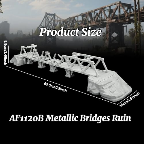 28mm Scale Unpainted RPG Terrain Set for Trench Crusade (AF1120B) | Broken Crossing Map Props for Dungeon Masters -Battle Damaged Industrial Scenery for Wargame-Bridges Ruin - color: Af1120b Bridges Ruin