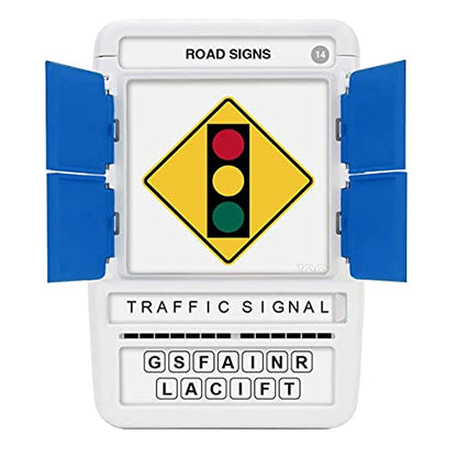 US Road Signs Travel Game - Learn 100 Road Signs | Flash Cards with Slide Reveal Case | Card Game, Gift, Stocking Stuffer | Hours of Fun for Kids and Adults | Ages 6+ - style: US Road Signs