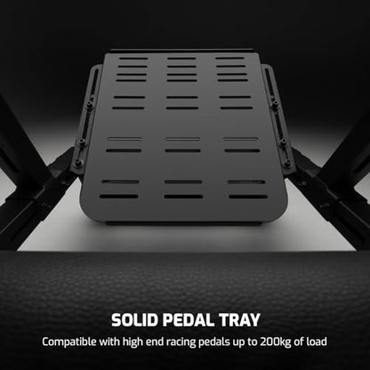Next Level Racing F-GT Racing Simulator Cockpit. Formula and GT racing simulator cockpit compatible with Thrustmaster, Fanatec, Moza Racing on PC, Xbox and PS