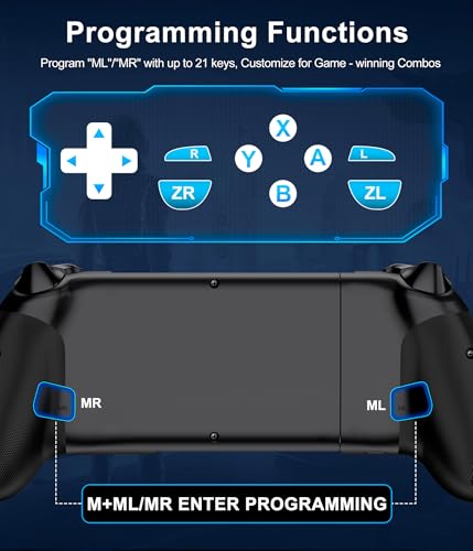 Wireless Mobile Gaming Controller, Phone Controller for iPhone/Android, Hall Joystick/Trigger, Bluetooth Handheld Gaming Controller with Programmable, No Dead Zone, Adjustable Light/Turbo, for Xbox Cloud, Steam Link