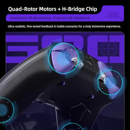 Thunderobot G80 1000HZ Wireless Gaming Controller for NS/PC/iOS/Android with Charging Dock,Hall-effect Adjustable Joystick,Dual-Mode Force-Switch Triggers,Optical Micro Switches,RGB Backlight (Black) - color: Black