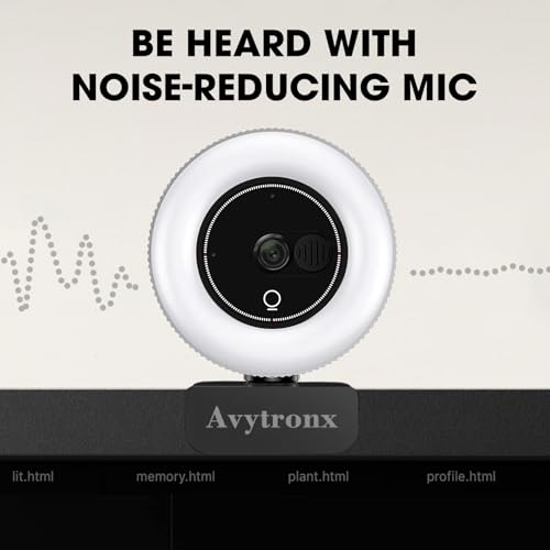 2K Webcam for PC with Microphone & Built-in Light, USB Computer Camera for PC/Laptop/Mac/Monitor, Streaming Webcam with Privacy Cover for Zoom/Skype/Teams/Video Calling/Conference/Online Classes