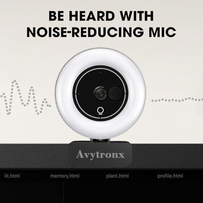 2K Webcam for PC with Microphone & Built-in Light, USB Computer Camera for PC/Laptop/Mac/Monitor, Streaming Webcam with Privacy Cover for Zoom/Skype/Teams/Video Calling/Conference/Online Classes