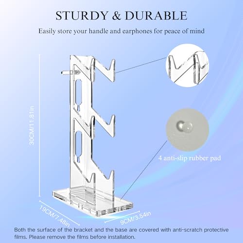 Controller Stand 3 Tiers , Universal Controller Holder Headphone Stand, Headset Holder, Acrylic Controller Display Stand Compatible with Xbox, PS5, PS4, NS - Ideal Desk Mount for Gamers,Transparent - color: Transparent