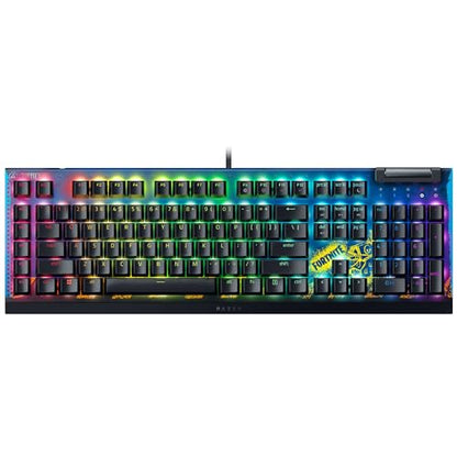 Razer BlackWidow V4 X Mechanical Gaming Keyboard, Fortnite Edition | Yellow Switches Linear & Silent, 6 Macro Keys, Chroma RGB, Doubleshot ABS Keycaps, Sound Dampening & Stabilizers - color: Fortnite Edition