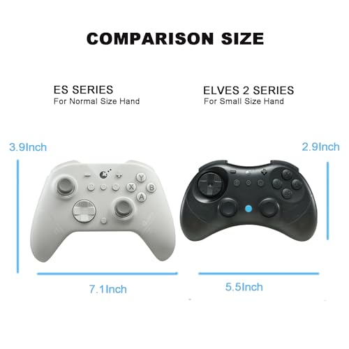 GuliKit Elves 2 Bluetooth Game Controller for Switch/Switch 2 Wake-up,PC & Android, Anti-Drift Hall Effect Joysticks Gamepad,1000Hz Polling Rate, Gyro & Turbo,Protective Cover, Compact for Small Hand - color: NS58-Black
