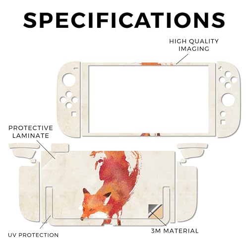 Glossy Glitter Gaming Skin Compatible with Nintendo Switch 2 Console Only - Vulpes Fox - Premium 3M Vinyl Protective Wrap Decal Cover - Easy to Apply | Crafted in The USA by MightySkins - color: Vulpes Fox, size: Switch 2 Console Skin Only, style: Glossy