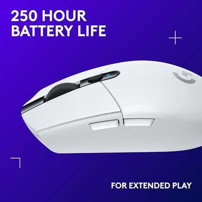 Logitech G305 Lightspeed Wireless Gaming Mouse - White | 12,000 DPI, Lightweight, 6 Programmable Buttons, 250h Battery, On-Board Memory, Compatible with PC and Mac - color: White, style: Classic