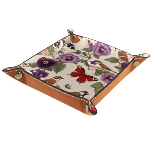 Butterfly Flowers Birds Dice Tray Dice Rolling Tray Folding Dice Holder for Dice Games, Like RPG, DND and Other Table Games - color: Multi 13