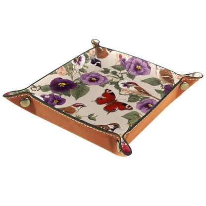 Butterfly Flowers Birds Dice Tray Dice Rolling Tray Folding Dice Holder for Dice Games, Like RPG, DND and Other Table Games - color: Multi 13