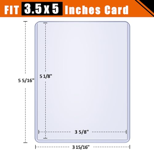 3.5x5 Inches Oversize Card Topload Holders – 12 Pack, Premium Top Loaders for MTG Planechase Cards, Clear Rigid Top Loader Protectors