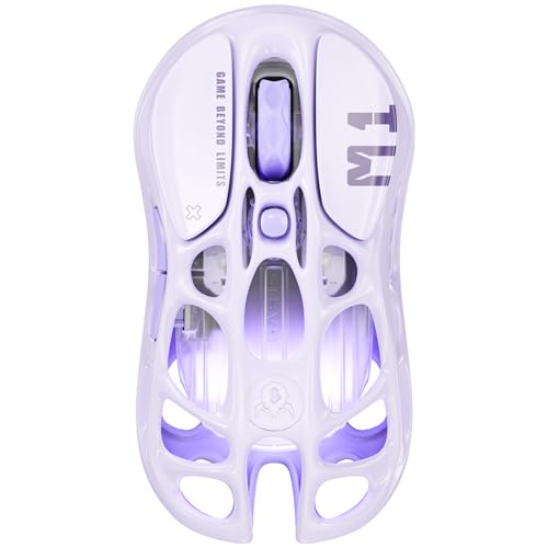 GravaStar Mercury M1 Pro Gaming Mouse, Lightweight Magnesium Alloy, 26,000 DPI, PAW3395DM Sensor, 5 Programmable Buttons, Support Wired/2.4GHz/BT, Up to 200 Hours Battery Life (Lavender Purple) - color: Purple