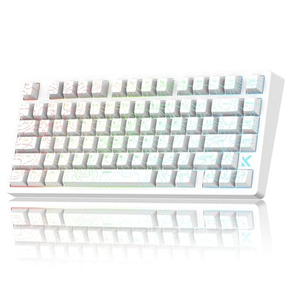 x MCHOSE Jet75 Magnetic Keyboard, 75% Wired Hall Effect Gaming Keyboard (Topograhic White, Starburst Switch) - color: Topograhic White, size: Starburst Switch