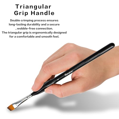 Detail Paint Brushes Set 10pcs Miniature Brushes for Fine Detailing, Acrylic,Model, Face, Figurine, Watercolor, Oil, Triangular&Circular Grip, Nylon Bristles - color: 10pcs Black Combo Set