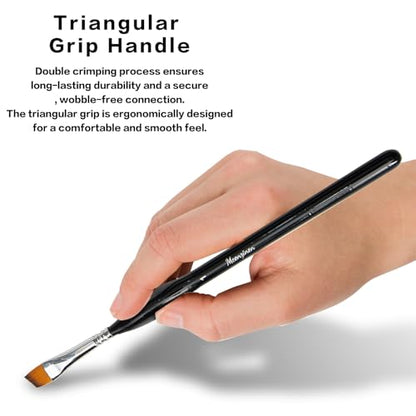 Detail Paint Brushes Set 10pcs Miniature Brushes for Fine Detailing, Acrylic,Model, Face, Figurine, Watercolor, Oil, Triangular&Circular Grip, Nylon Bristles - color: 10pcs Black Combo Set