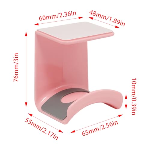 1Pcs Pink ABS Plastic Headphone Stand Hanger, Hanging Headset Holder Hook Under Desk, Adhesive Earphones Hangers for Desk Headphone Hanger, Most Headphones and Controller - color: Pink, size: Under Desk