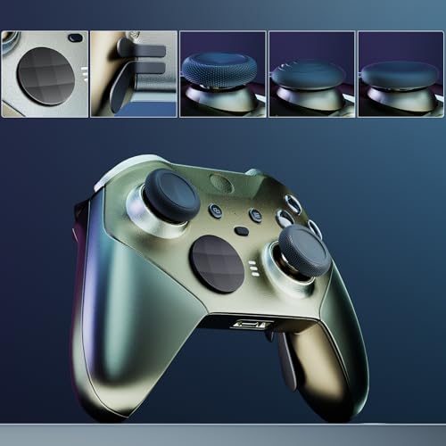14-in-1 Controller Accessories Kit Compatible with Xbox Elite Series 2, 6 Premium Metal Thumbsticks, Swap Joysticks, 4 Interchangeable Paddles, 2 D-Pads, 1 Tool & 1 Storage Bag (Matte Black) - color: Matte Black