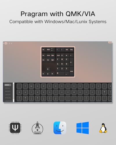 Kisnt MF34 Mechanical Numpad, Full-Function for Heavy Excel Financial | QMK/VIA Programmable, Wired 34 Keys Hot Swappable, Custom RGB with PBT Keycaps for Laptops PC Compact Keyboards