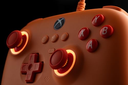 8BitDo Ultimate C Wired Controller for Xbox with Hall Effect Joysticks and Triggers, RGB Lighting Fire Ring, Compatible with Xbox Series X|S, Xbox One, Windows 10/11- Officially Licensed (Orange) - color: Orange