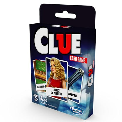 Hasbro Gaming Clue Card Game, 3-4 Player Strategy Game, Fun Summer Activities, Vacation Travel Essentials, Ages 8+ - size: 1 Count (Pack of 1)