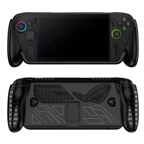 Protective Cover Case for ASUS ROG XBOX Ally X/Ally Gaming Handheld Console with Stand Base, Shockproof TPU Protector Cover for ROG XBOX Ally X Accessories (Black) - color: Black
